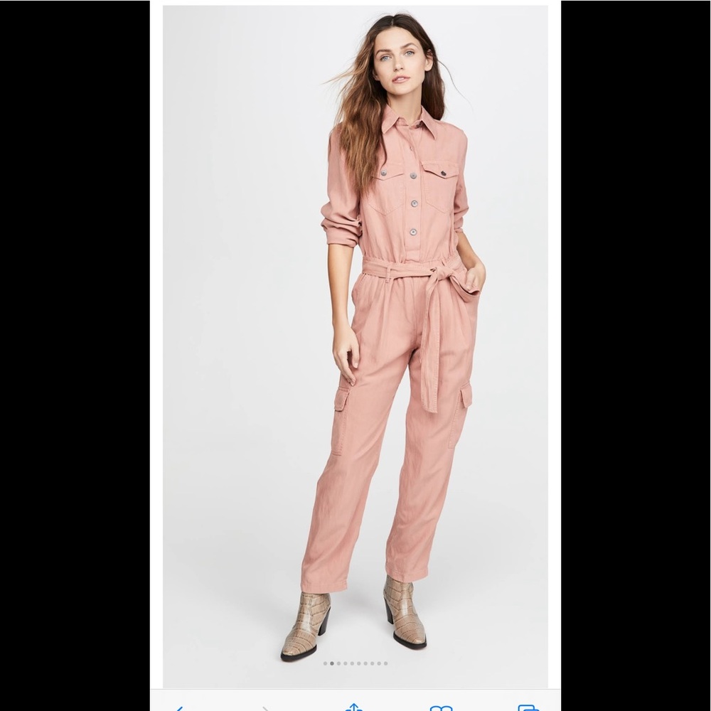 Alice and Olivia Kai Cargo Jumpsuit in Rose - Picture 2 of 12